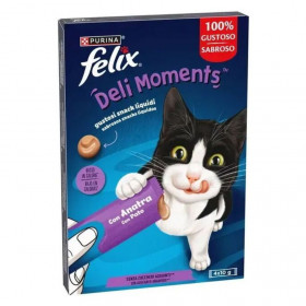 Felix Deli Moments Liquid Snacks with Duck - течно лакомство за котки с патешко месо 4 х 10 гр